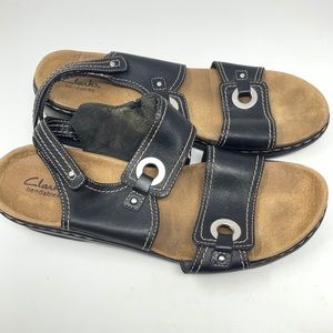 Clarks Lexi Birch Double Strap Sandals Black 12 W